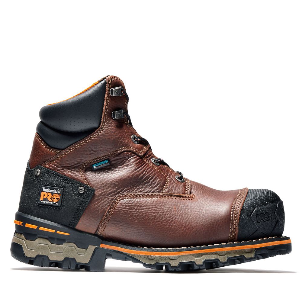 Timberland Mens Work Boots PRO® Boondock 6" Comp Toe - Brown/Black - India DB3826410